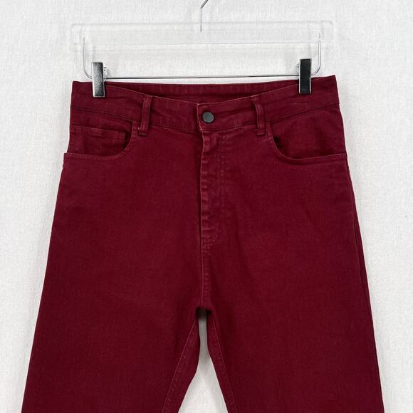 BASSIKE Straight Jeans Womens Small Burgundy Wine High Rise Slim Stretch - Picture 3 of 13